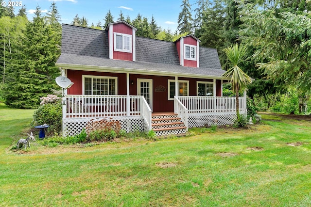 1042 W State Route 4, Cathlamet, WA 98612 - view of front of home featuring a shingled roof, a porch, and a front yard