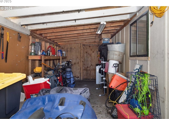 view of storage area