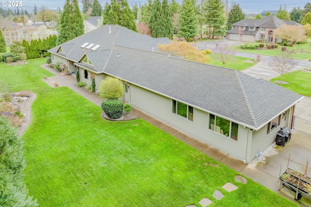 aerial view with a residential view