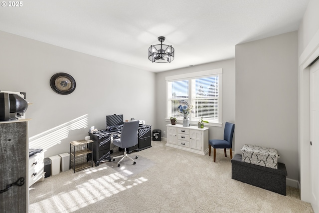 16290 SE Eckert Ln, Damascus, OR 97089 - home office with carpet floors and a chandelier