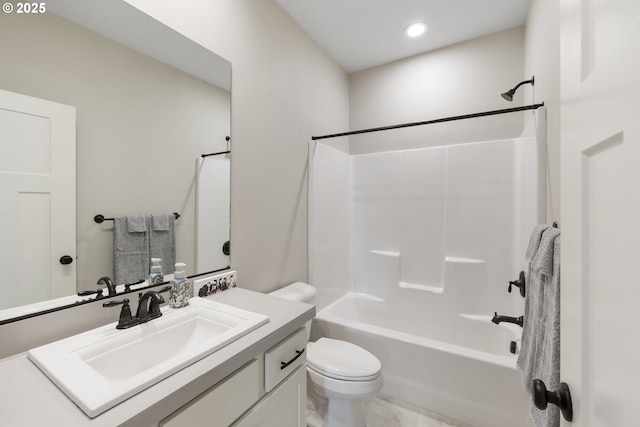 16290 SE Eckert Ln, Damascus, OR 97089 - bathroom with vanity, shower / tub combination, and recessed lighting