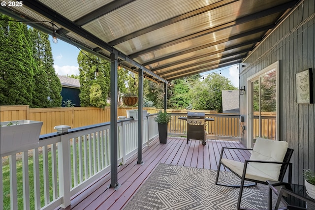 16318 SW Wright St, Beaverton, OR 97007 - wooden terrace featuring a grill