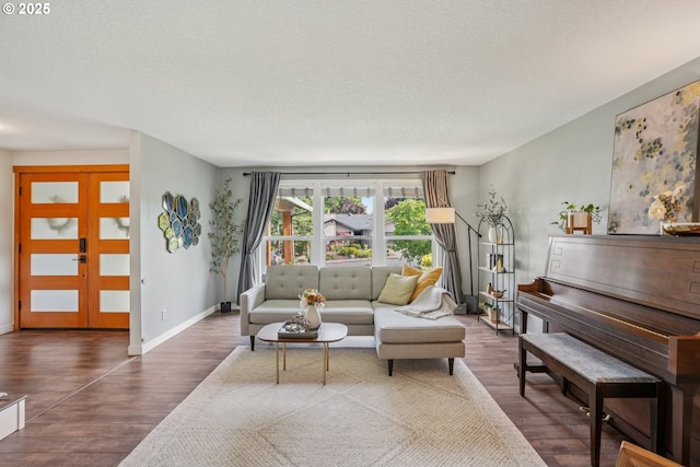 16318 SW Wright St, Beaverton, OR 97007 - living room featuring wood finished floors and a textured ceiling