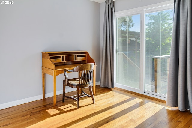 2445 SE 76th Ave, Portland, OR 97206 - home office with wood finished floors and baseboards