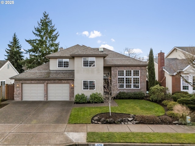 view of front property with a front lawn