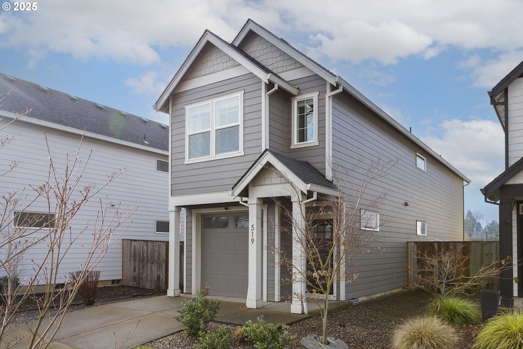 craftsman-style house with a garage