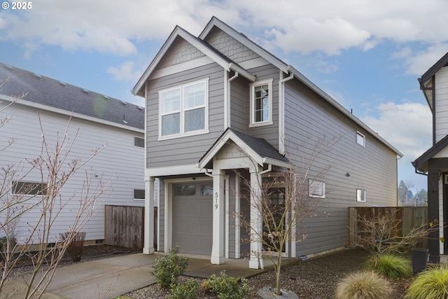 craftsman-style house with a garage