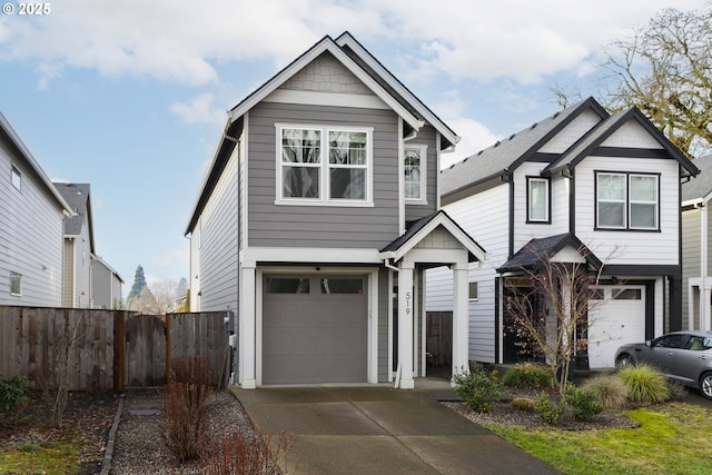 view of front of property featuring a garage