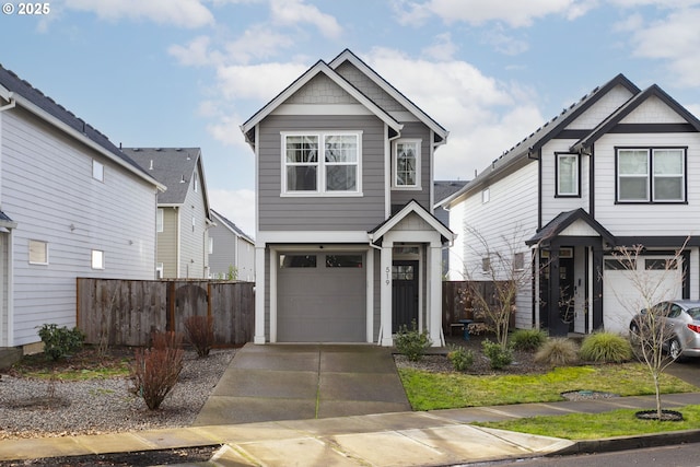 view of front of house with a garage