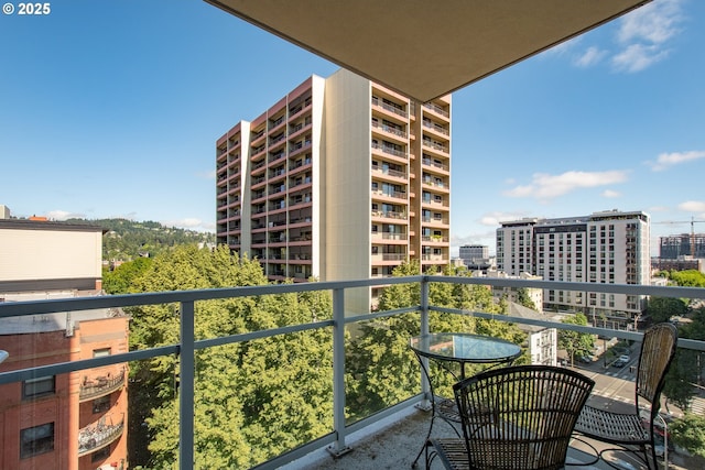 balcony with a view of city