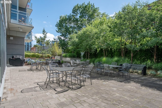 view of patio featuring outdoor dining space