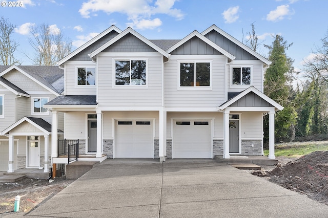 craftsman-style house featuring a garage