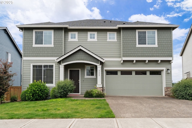 9465 N Alder St, Camas, WA 98607 - craftsman house with driveway, an attached garage, and stone siding