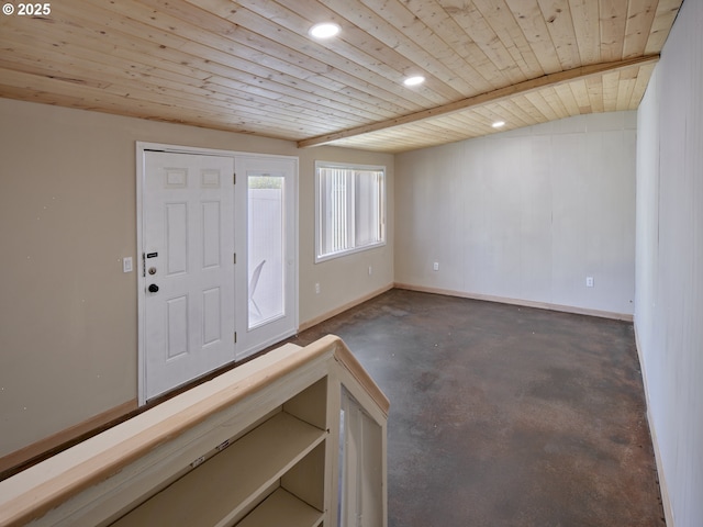 1818 E 32nd St, Vancouver, WA 98663 - entrance foyer with recessed lighting, concrete floors, and wood ceiling