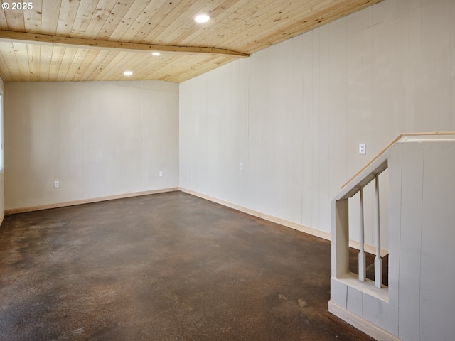 1818 E 32nd St, Vancouver, WA 98663 - empty room featuring recessed lighting, finished concrete floors, and wood ceiling