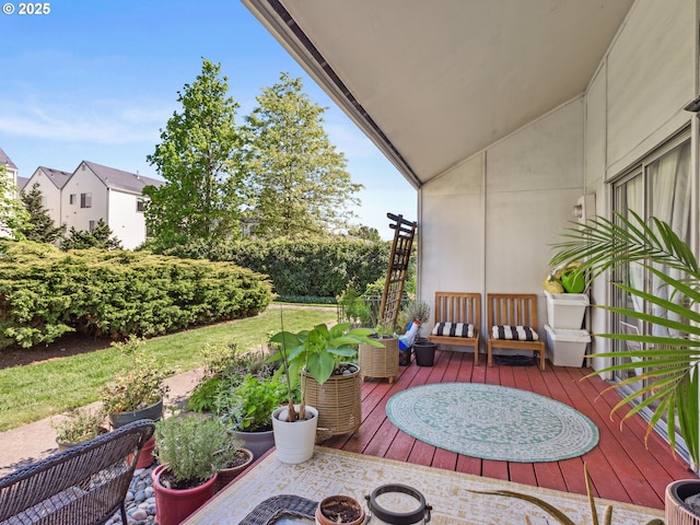 view of patio with a deck and central air condition unit