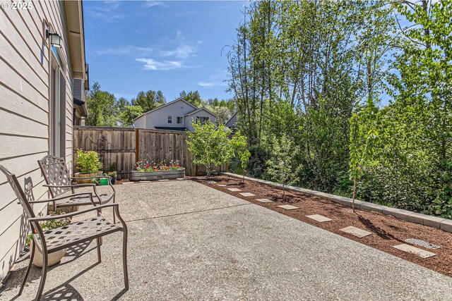 view of patio featuring a fenced backyard