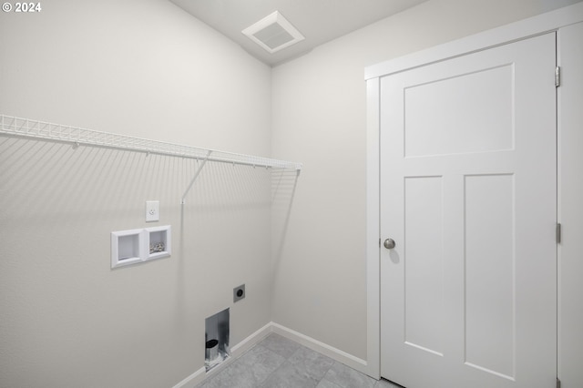 laundry area featuring hookup for an electric dryer and washer hookup