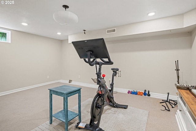 3416 SE 63rd Ave, Portland, OR 97206 - workout room with carpet floors, recessed lighting, and baseboards