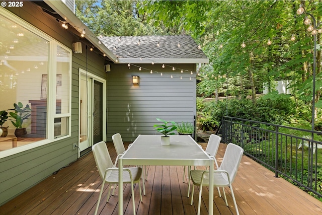 1911 NW Norfolk Ct, Portland, OR 97229 - wooden terrace with outdoor dining area