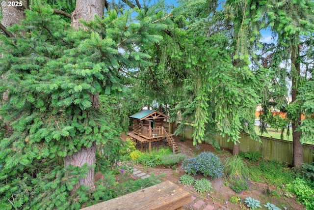 1710 Norkenzie Rd, Eugene, OR 97401 - view of yard featuring a wooden deck and stairs