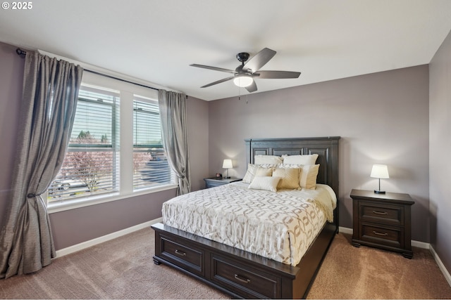 229 N 33rd Ct, Ridgefield, WA 98642 - bedroom featuring baseboards, light carpet, and ceiling fan