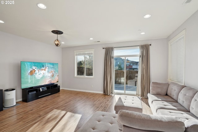 229 N 33rd Ct, Ridgefield, WA 98642 - living area featuring recessed lighting, wood finished floors, and baseboards