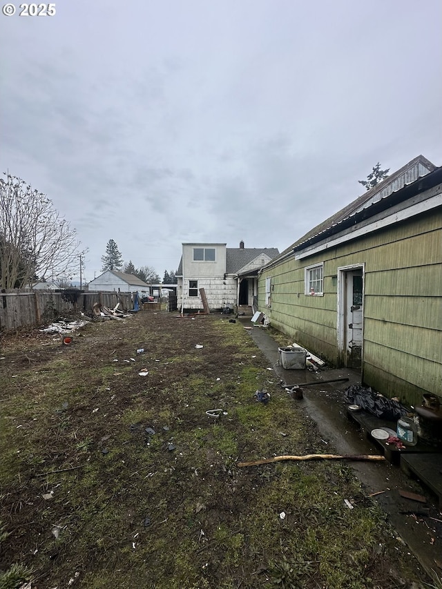 view of yard featuring fence