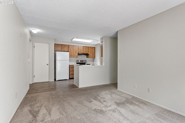 6095 SW Erickson Ave, Beaverton, OR 97008 - unfurnished living room with carpet floors, a textured ceiling, and baseboards