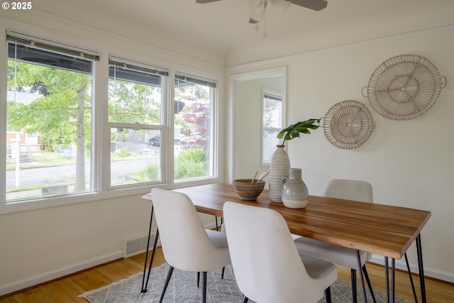 2416 SE 60th Ave, Portland, OR 97206 - dining room with ceiling fan and light wood-style floors