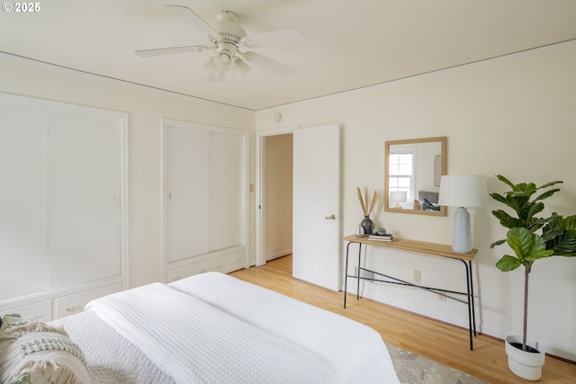 2416 SE 60th Ave, Portland, OR 97206 - bedroom with light wood-type flooring and a ceiling fan