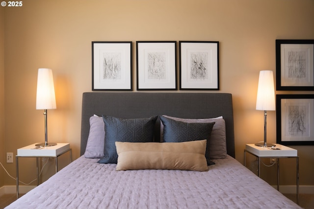 bedroom with baseboards