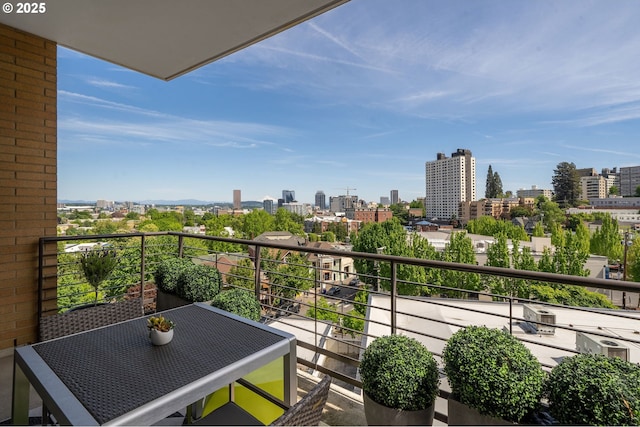 balcony with a view of city
