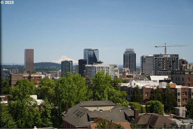 view of city featuring a mountain backdrop