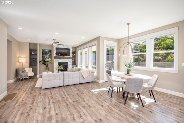 840 Chikamin Loop, Silverton, OR 97381 - dining area featuring plenty of natural light, wood finished floors, baseboards, and recessed lighting