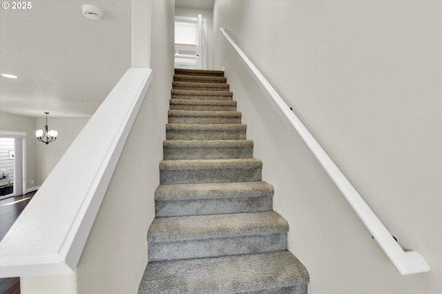 385 SW Mitchum Ter, Beaverton, OR 97006 - staircase with a chandelier