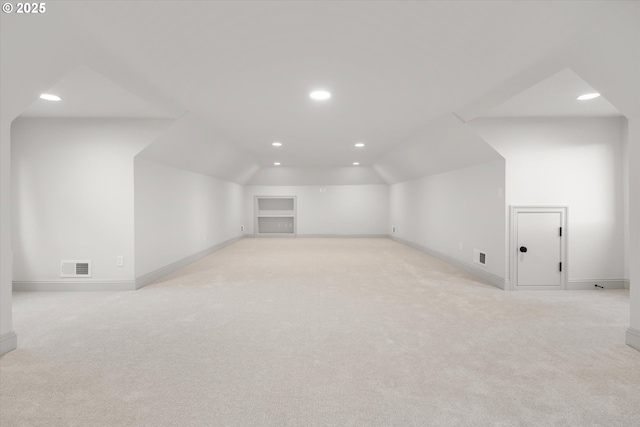 2089 5th Ave, West Linn, OR 97068 - additional living space with light carpet, built in features, lofted ceiling, and recessed lighting