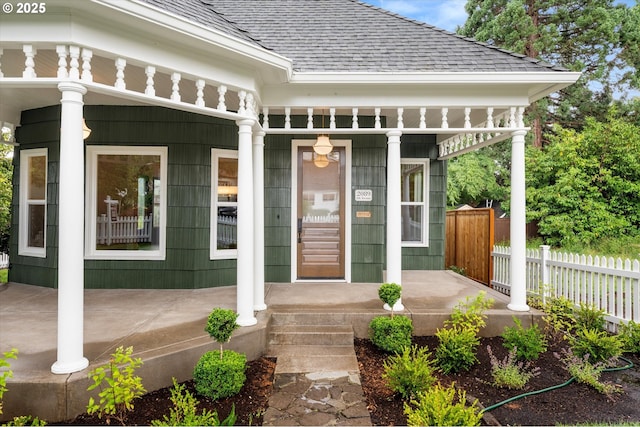 2089 5th Ave, West Linn, OR 97068 - view of exterior entry featuring covered porch and roof with shingles