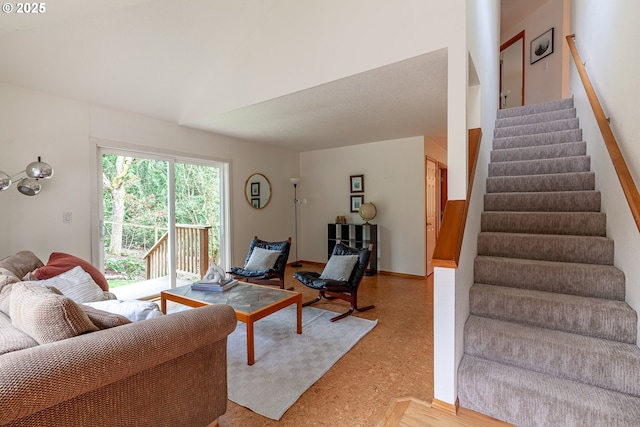 4216 SW Brugger St, Portland, OR 97219 - living area with stairs and baseboards