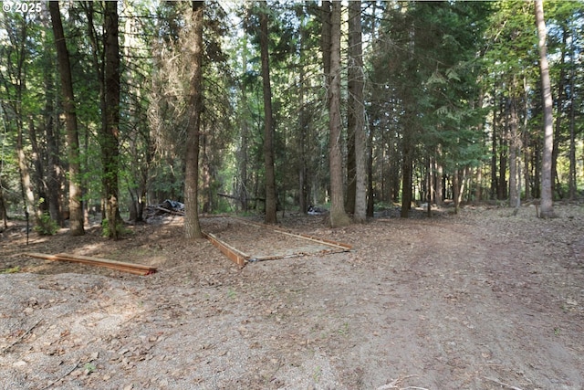 view of wooded area