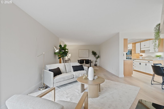 living room featuring light hardwood / wood-style flooring