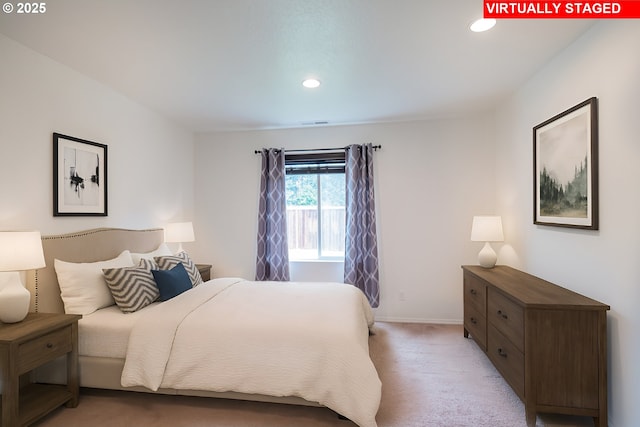 1067 S 55th St, Springfield, OR 97478 - bedroom with light carpet and recessed lighting