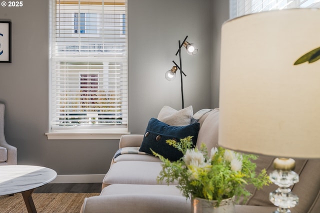 sitting room featuring hardwood / wood-style flooring