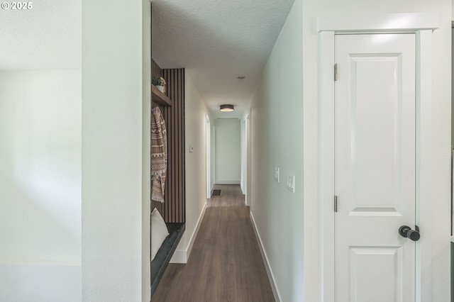 37465 Dubarko Rd, Sandy, OR 97055 - hall with a textured ceiling and dark wood-style floors