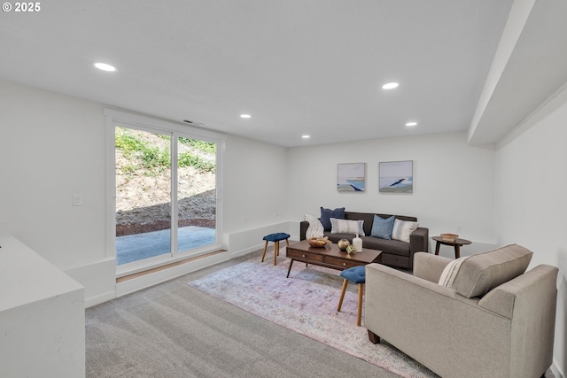37465 Dubarko Rd, Sandy, OR 97055 - carpeted living area with recessed lighting and baseboards