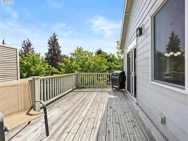 37149 Emerald Cascade, Sandy, OR 97055 - wooden terrace featuring area for grilling and view of scattered trees