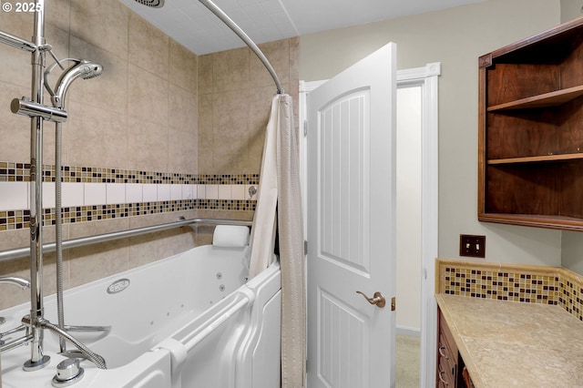 bathroom featuring a combined bath / shower with jetted tub