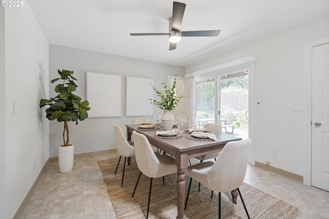 13440 SW Greenleaf Pl, Beaverton, OR 97005 - dining area with a ceiling fan and baseboards