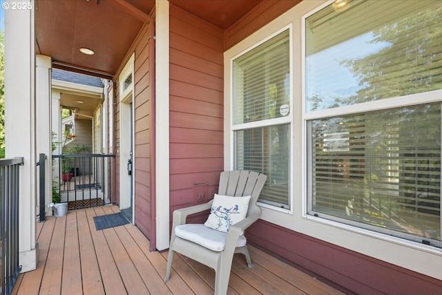 deck featuring a porch