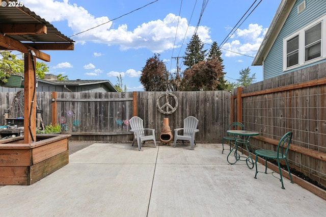 view of patio / terrace with a fenced backyard